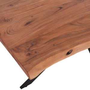 Трапезна маса акация масив-черна метална основа 160x90x74,5hcм Hm11882