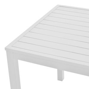Dining table Kliton - set of 5 aluminum pieces in white, 80x80x74cm