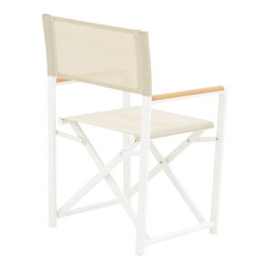 Dining table kliton-mabu - set of 5 aluminum parts in white, 150x80x74cm