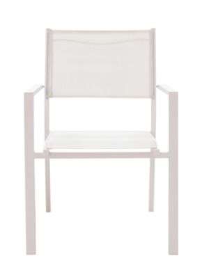 Dining table kliton-moli - set of 7 aluminum pieces in white, 150x80x74cm