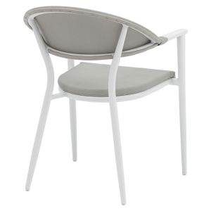 Dining table kliton-nortur - set of 5 aluminum parts in white, 150x80x74cm