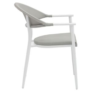 Dining table kliton-nortur - set of 7 aluminum parts in white color, 150x80x74cm