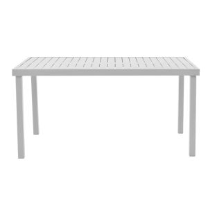 Dining table kliton-nortur - set of 7 aluminum parts in white color, 150x80x74cm