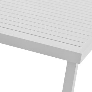 Dining table kliton-nortur - set of 7 aluminum parts in white color, 150x80x74cm