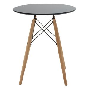 Трапезна маса комплект от 3 части Julita-bella Mdf в черно-естествен цвят D60x73см