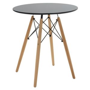 Трапезна маса комплект от 3 части Julita-bella Mdf в черно-естествен цвят D60x73см