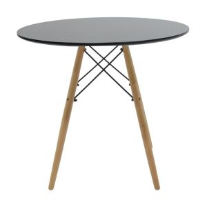 Трапезна маса комплект от 5 части Julita-bella Mdf в черно-естествен цвят D80x73см