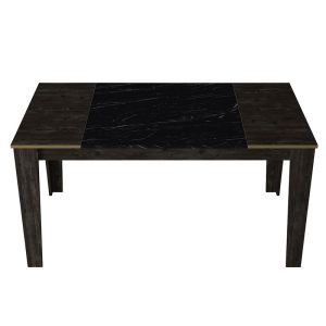 Dining table with marble effect black and gold color 145x85x76cm