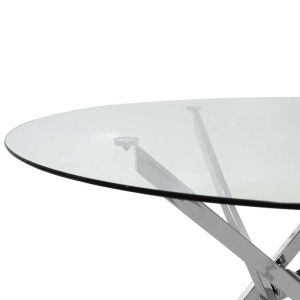 Dining table Steve round with transparent glass D120x74.5cm