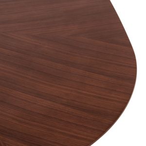 Dining table with rounded top Riner Hm9733 made of Mdf, dark walnut color 150x150x75hcm