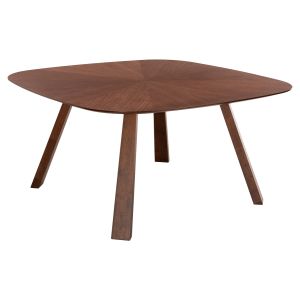 Dining table with rounded top Riner Hm9733 made of Mdf, dark walnut color 150x150x75hcm