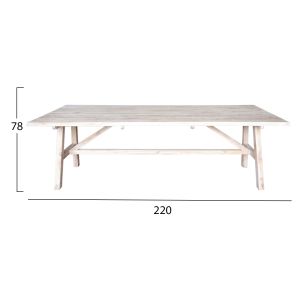 Dining table, solid teak wood, natural color, hm9390,01