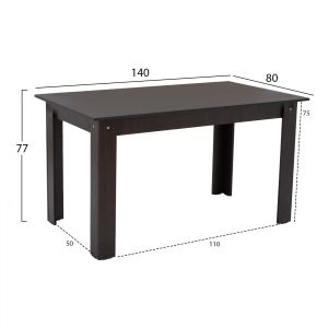 Dining table wenge color ημ2429,02 140x80x77cm
