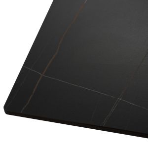 Dining table, black technical stone top, black metal legs, Hm9308.01