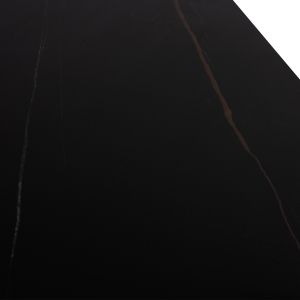 Dining table, black technical stone top, black metal legs, Hm9308.01