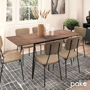 Extendable dining table Shazam walnut color 120-160x80x76cm