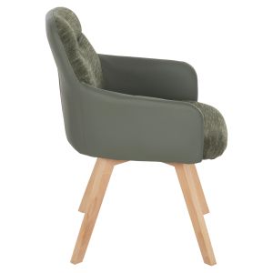 Dining chair Dew fabric in green-legs beech solid 56.5x62x81.5hcm Hm9848.05