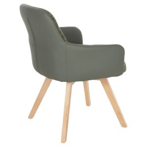Dining chair Dew fabric in green-legs beech solid 56.5x62x81.5hcm Hm9848.05