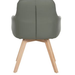Dining chair Dew fabric in green-legs beech solid 56.5x62x81.5hcm Hm9848.05