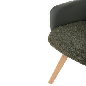 Dining chair Dew fabric in green-legs beech solid 56.5x62x81.5hcm Hm9848.05