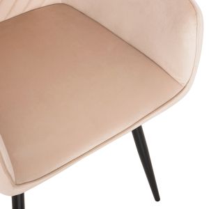Трапезно кресло Latrell екрю кадифе черни метални крака Hm8582.05 57x56x84hcm