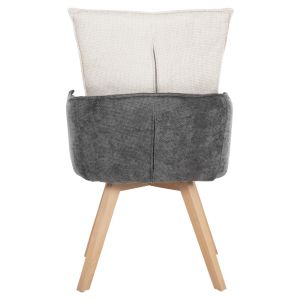 Dining chair Rex beige-gray fabric - solid beech wood legs 53x60x93hcm Hm9847,04