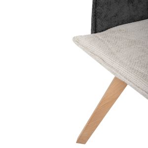 Dining chair Rex beige-gray fabric - solid beech wood legs 53x60x93hcm Hm9847,04