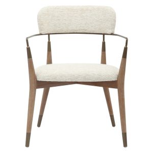 Dining chair Roy solid beech - ecru fabric - metal 51x48x77.5hcm Hm9978