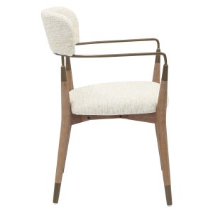 Dining chair Roy solid beech - ecru fabric - metal 51x48x77.5hcm Hm9978