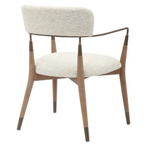 Dining chair Roy solid beech - ecru fabric - metal 51x48x77.5hcm Hm9978