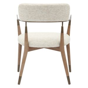 Dining chair Roy solid beech - ecru fabric - metal 51x48x77.5hcm Hm9978