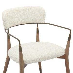 Dining chair Roy solid beech - ecru fabric - metal 51x48x77.5hcm Hm9978