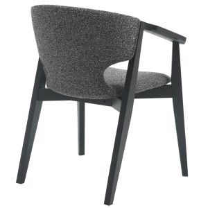 Трапезно кресло Yeger бук масив дамаска черно-тъмносиво 62.5x60x79hcm Hm9995