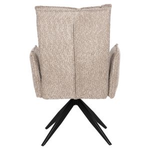 Трапезно кресло Zorin бежова дамаска-черна метална база 64x66x94,5hcm Hm9846,07