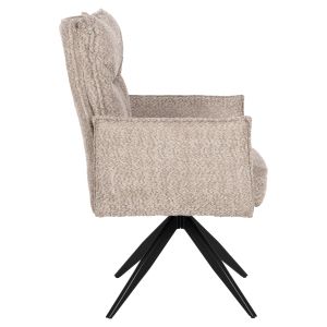 Трапезно кресло Zorin бежова дамаска-черна метална база 64x66x94,5hcm Hm9846,07