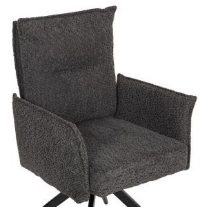 Dining chair Zorin gray fabric-black metal base 64x66x94.5hcm Hm9846.03