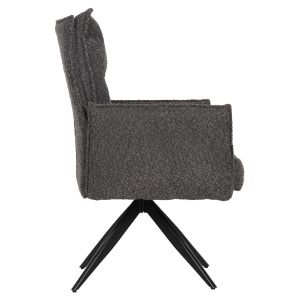 Dining chair Zorin gray fabric-black metal base 64x66x94.5hcm Hm9846.03