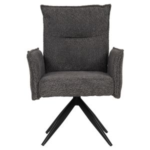 Dining chair Zorin gray fabric-black metal base 64x66x94.5hcm Hm9846.03