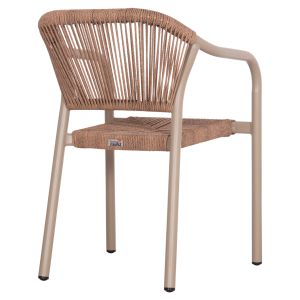Трапезно кресло алуминиево Lucci Hm6266.02 Mocha Frame P.e. натурален ратан 58x56x79hcm.