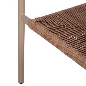 Трапезно кресло алуминиево Lucci Hm6266.02 Mocha Frame P.e. натурален ратан 58x56x79hcm.