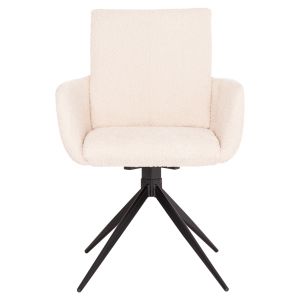Трапезно кресло въртящо се Blans Hm9942.07 бежово букле-метални крака 62x60x90hcm