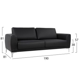Three-seater sofa Kenzie Hm3121,31 black leather