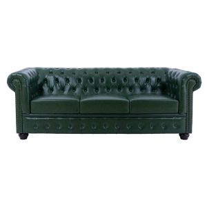 Three-seater sofa T, Chesterfield Hm3009,08 Pu Cyprus green