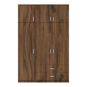 Трикрилен гардероб с чекмеджета Royal в орех-дъб 150x58x230см