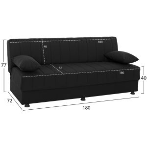 Three-seater sofa Andri with black fabric Hm3239,01