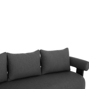 Three-seater sofa Deckard Sm6462.01 dark gray aluminum and fabric 230x92x67cm.