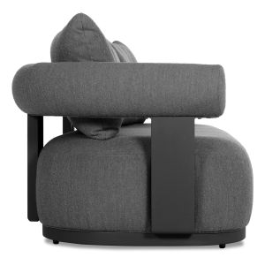 Three-seater sofa Deckard Sm6462.01 dark gray aluminum and fabric 230x92x67cm.