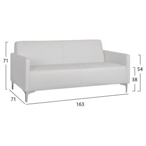 Nellie three-seater sofa in white synthetic leather Hm3159.32