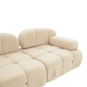 Three-seater sofa Stonehenge Hypnotic with stool boucle ecru 196x98x74cm