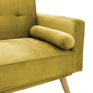 Three-seater sofa bed Success yellow plush 190x80x84cm